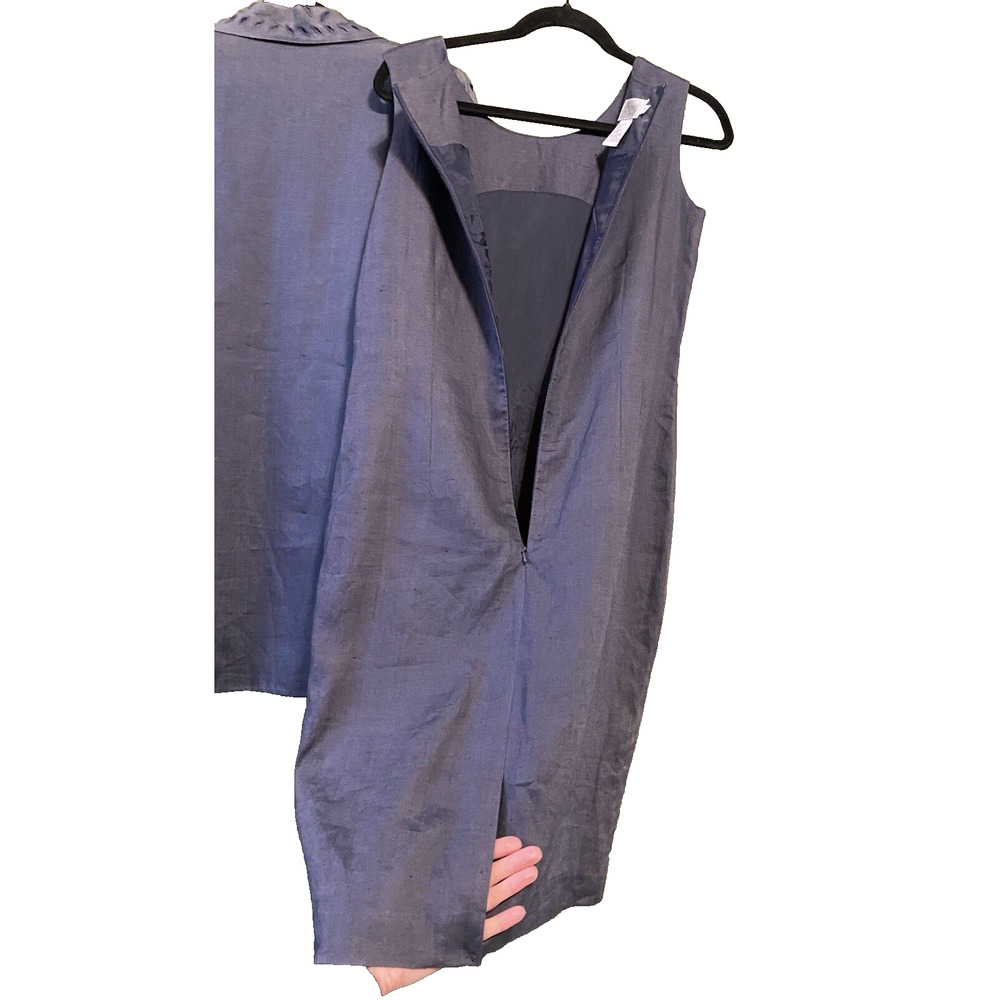 VINTAGE J Song Skirt Suit Womens Size 6 100% Linen Gray Career Office Work NWTF - Picture 5 of 13